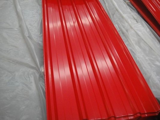 Hoge sterkte gegolfde stalen blauw / rood Gi dakplaat met verlenging 18-25%