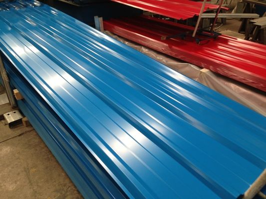 Hoge sterkte gegolfde stalen blauw / rood Gi dakplaat met verlenging 18-25%